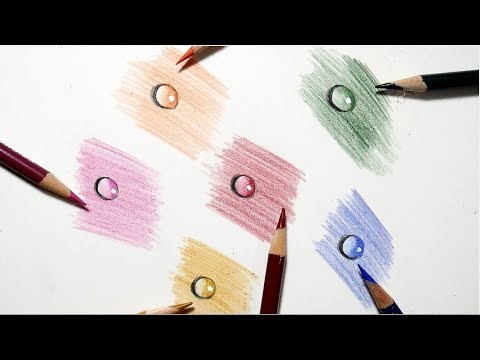 水滴の描き方 色鉛筆の塗り方 How To Draw Colorful Water Drops Youtube