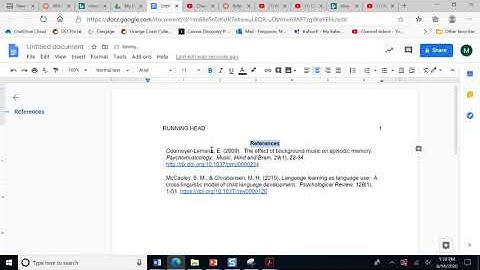 APA format - references in Google docs