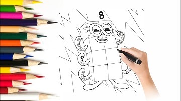 How to Draw Numberblock Eight Easy for Kids | Step-by-Step Drawing Tutorial | Part 1