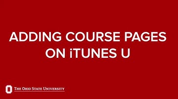 Adding Course Pages on iTunes U