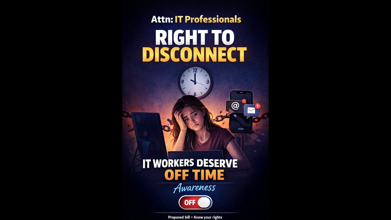 IT Professionals Alert 🚨 Why India Needs the Right to Disconnect Bill 2025
