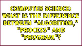 Computer Science: What is the difference between "algorithm," "process" and "program"?