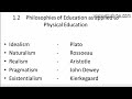 PHILOSOPHY OF PHYSICAL EDUCATION