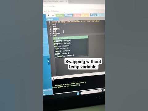swapping with temporary variable in python - YouTube