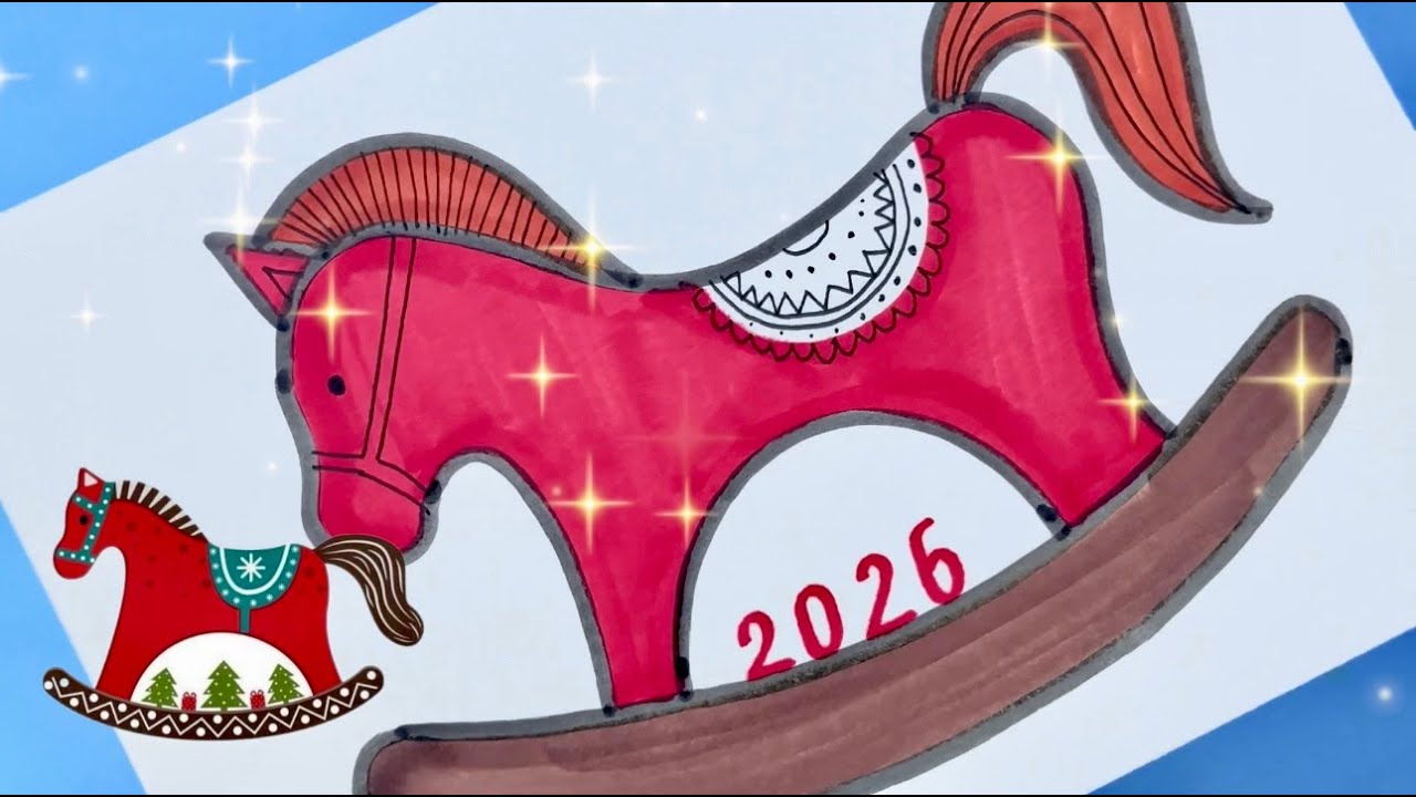🎄✨ Drawing a Cute New Year Horse | Cozy Holiday Art