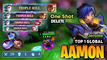 ONE SHOT DELETE! Aamon Best Build 2023 [ Aamon Top 1 Global Gameplay ] Mobile Legends