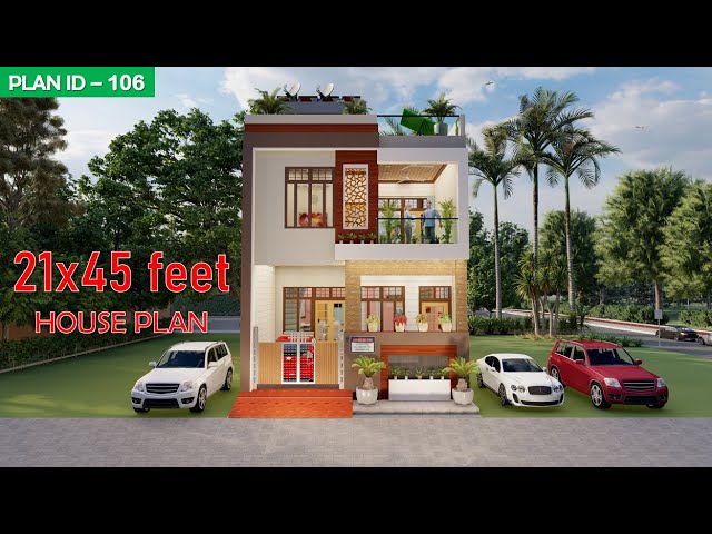 45 House Plan 3d 3 Bhk 100 Gaj House Plan 𝗣𝗹𝗮𝗻 𝗜𝗗 106 Youtube