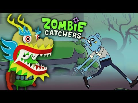 Видео: ДРАКОША ЭЙ-ДЖЕЙ ОХОТИТСЯ НА ЗОМБИ! Мультяшная игра Zombie Catchers от Мобика