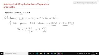 Method of Separation of Variables - Solution of Partial Differential Equations
