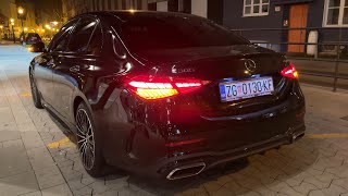MERCEDES C-CLASS 2023 - REVIEW at night (DIGITAL LIGHT, ambient lighting, AMG Line)
