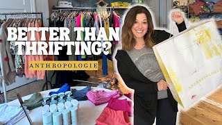 I bought over $1500 in NEW clothes for $164!  " Thrift " with me at Anthropologie for Poshmark