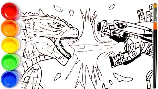 How to draw Godzilla vs Mechagodzilla |Godzilla, Mechagodzilla | Godzilla x Kong