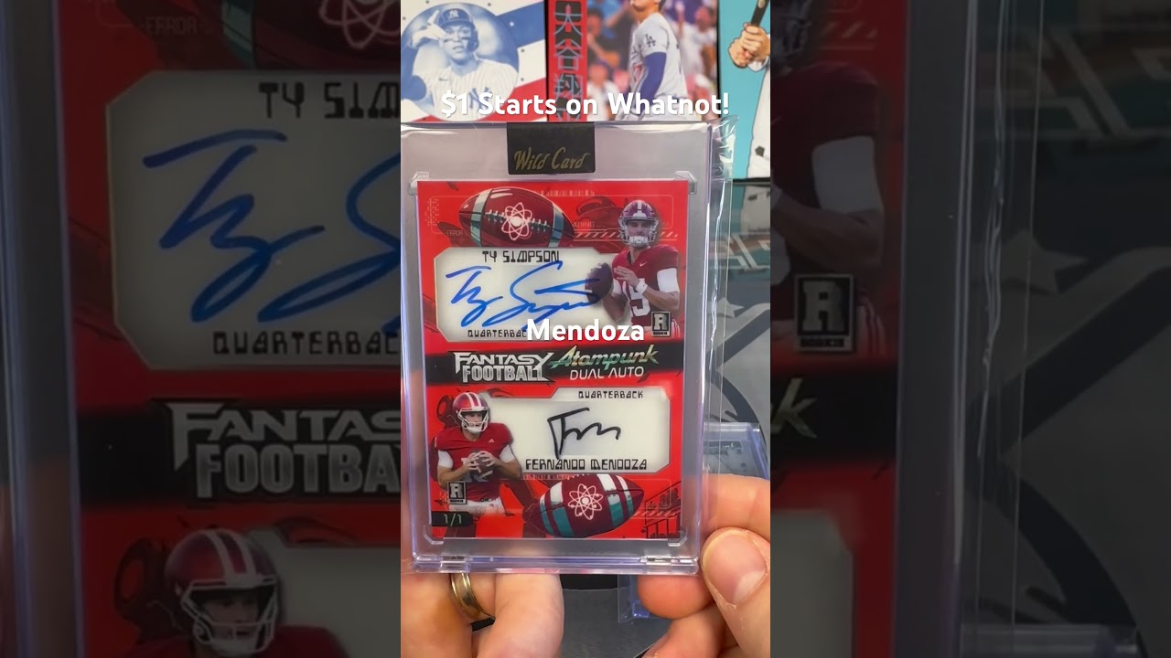 Fernando Mendoza 1/1 Dual Auto Ty Simpson Starting at $1 - Sunday Whatnot Show!