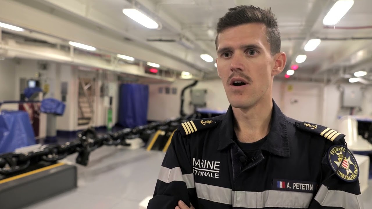 Lt Cdr Antoine Petetin, French Navy, embarked USS Gerald R. Ford on North Atlantic deployment