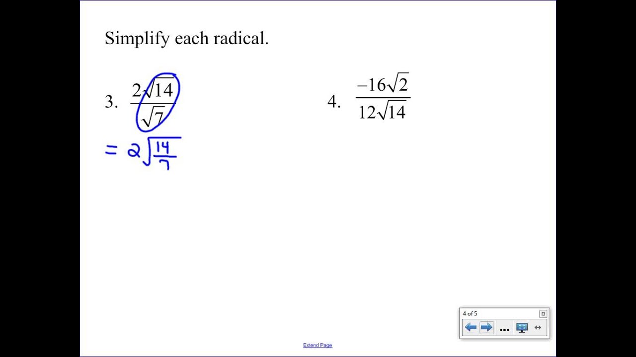 homework 3 dividing radicals