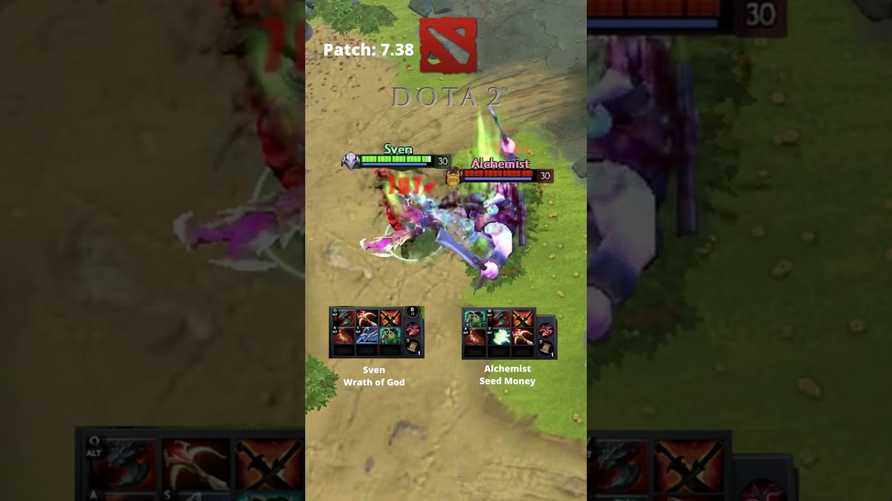 Dota 2 Sven Wrath of God vs Alchemist Seed Money Patch 7.38