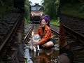 ❤️Train Attack on Rumi with cat #cat #cute #love