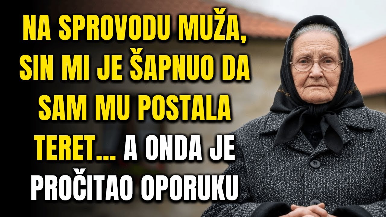 Na sprovodu muža, sin mi je šapnuo da sam mu postala teret… A onda je pročitao oporuku