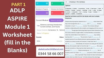 ADLP  Aspire Module 1 | Part 1