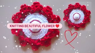 How to Crochet Flower♥️ knitting beautiful flower✨ super easy beautiful Crochet Flower 😍