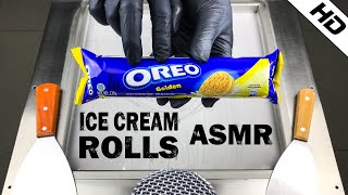 Golden Oreo Ice Cream Rolls | How To Make Golden Oreo Fried Ice Cream Rolled | Relaxing ASMR Sounds