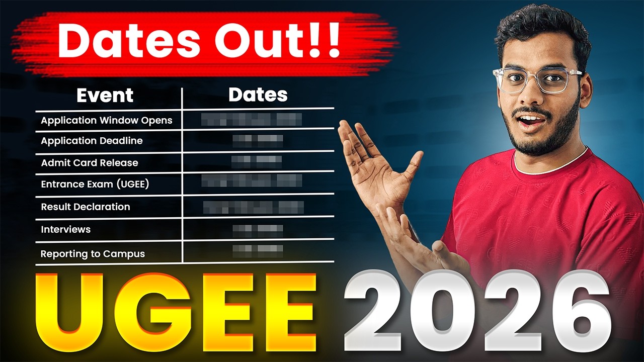 UGEE 2026 Dates OUT 🔥 Complete Details | IIIT Hyderabad UGEE 2026 | IIITprep #ugee #iiith #iiitprep