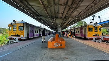 Perfect Train Crossing High Speedy EMU Local Train Skipping with Quick Acceleration