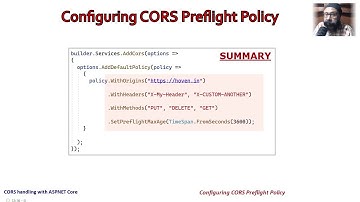 Configuring CORS Preflight Policy | CORS with ASPNET Core