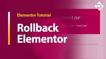 How to Rollback Elementor to an older version.