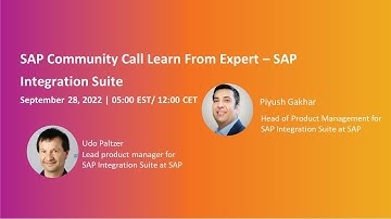 Learn From Expert - SAP Integration Suite (Americas) | SAP Community Call