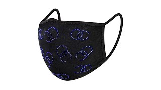 Strobody Sparkly Rhinestone Mask, Bling Crystal Black Masquerade Clubwear Halloween Cloth Masks for