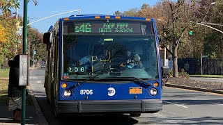 West Shore Plaza Bound 2019 Novabus LFS 8706 Fare-Free S46 Local Bus At South Av & Teleport Drive