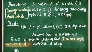 dense subsets of a topological space
