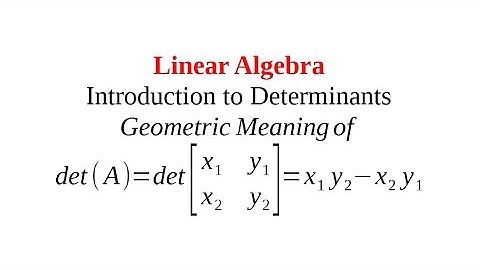 Linear Algebra 2.1. Geometric Motivation for Determinants.