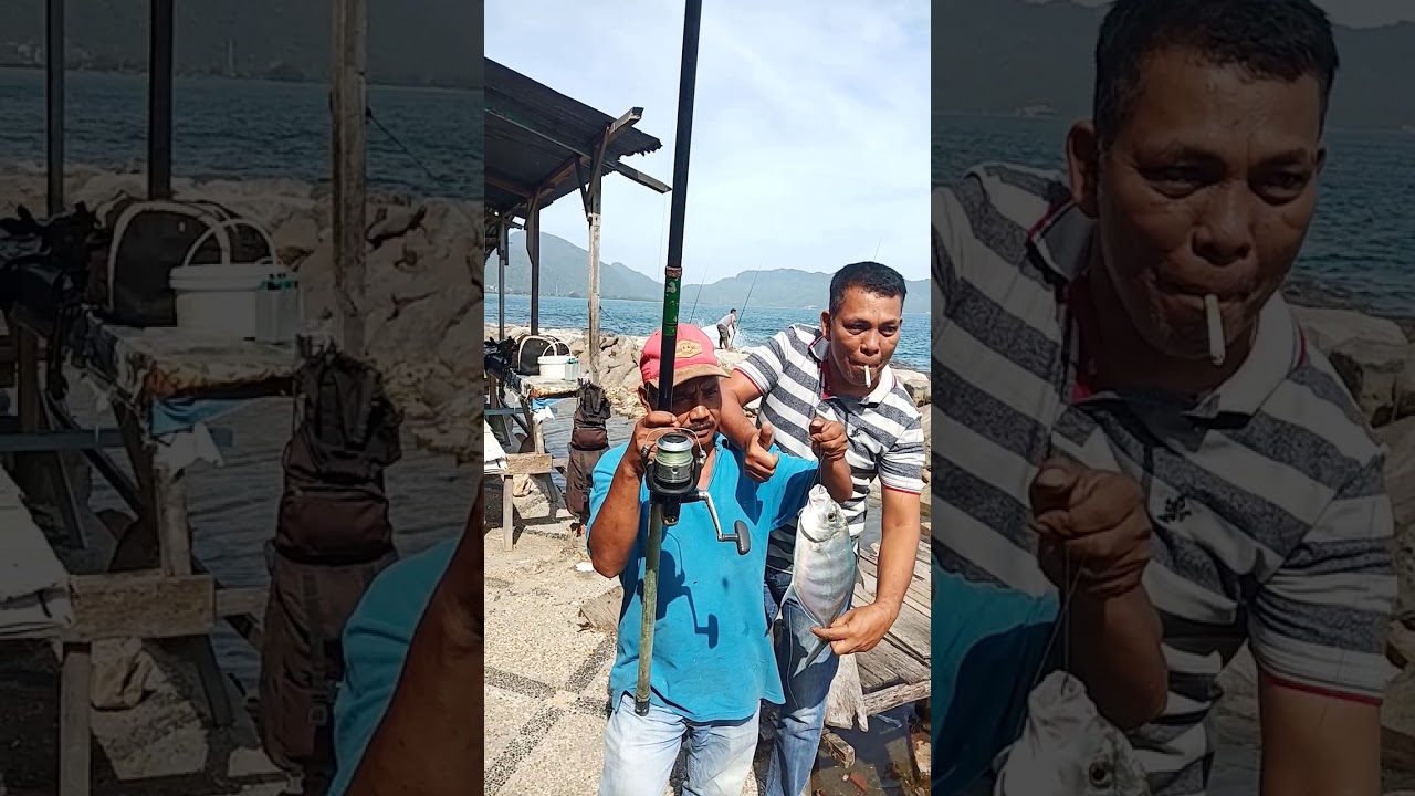 Mancing di pinggir laut banda aceh