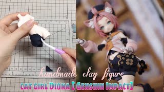 【粘土 フィギュア】かわいい猫の女の子ディオナのフィギュアを作成する【粘土】 how to make a figure of Diona - Genshin Impact with clay