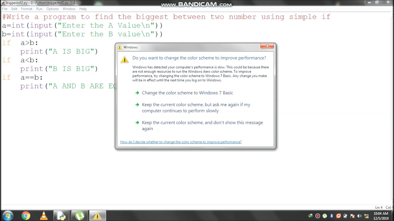 Write a program to find the biggest between two number using simple if ...
