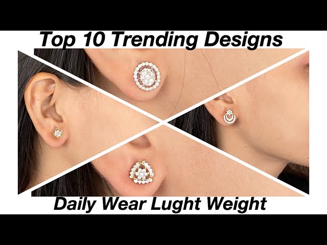 Shop Cecelia Tulip Diamond Stud Earrings Online | CaratLane US