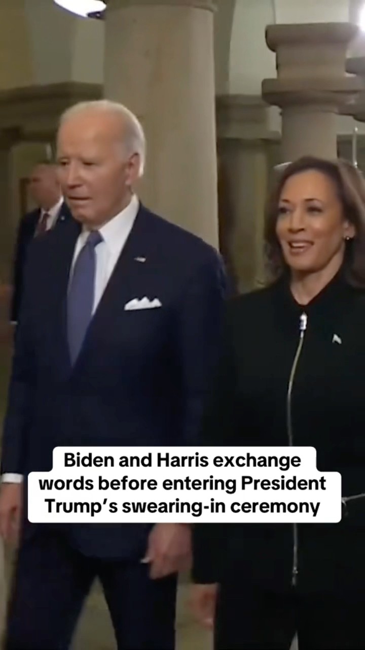 Biden, Harris exchange words before Trump's swearing-in ceremony #shorts