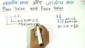स्थानीय मान & जातीय मान | Sthaniya maan aur jatiya maan | place value and face value | sthaniya man