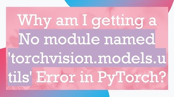 Why am I getting a No module named 