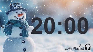 20 Minute Timer - Winter Snowman Theme - LoFi Music