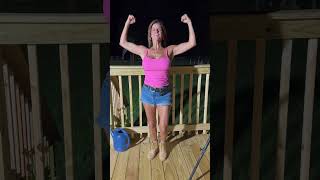 Night time flex under the stars. Dogs are playing. #themaryburke #fyp #flex #workout