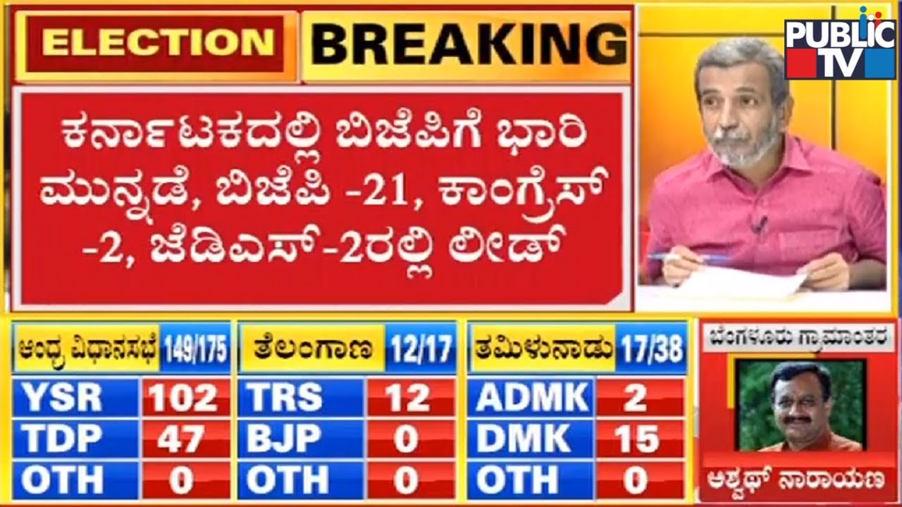 Election Results 2019 LIVE BJP Leading In 21 Lok Sabha Seats In Karnataka YouTube
