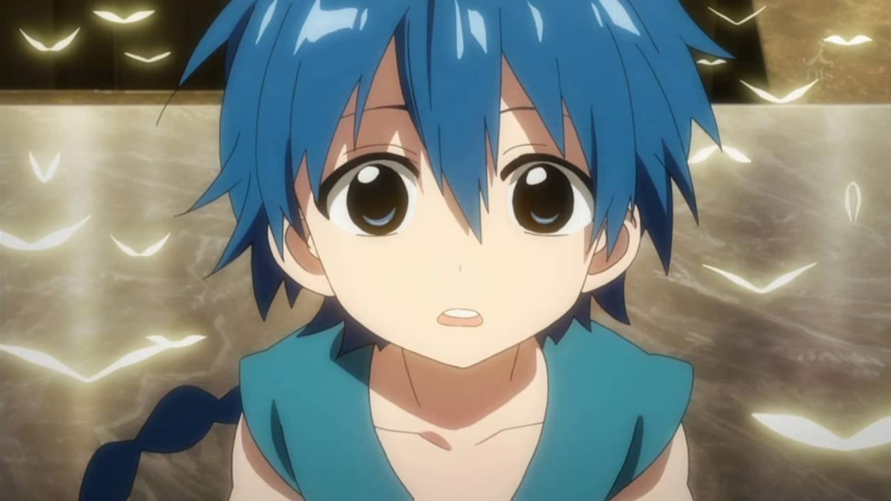 blue hair kid anime
