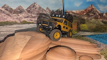 1/24 rc crawler 3d printed obstacle test run ft Fms fcx24m x Element Enduro24🔥