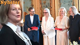 Anni-Frid Lyngstads pik efter ceremonin hos kungen – kängan efter kritiken mot Abba