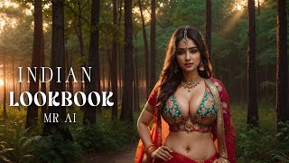 [4K] Ai Art Indian Lookbook Girl Al Art Video - Forest Sunset