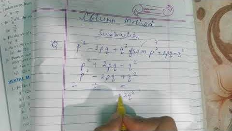 subtraction in algebra by column method