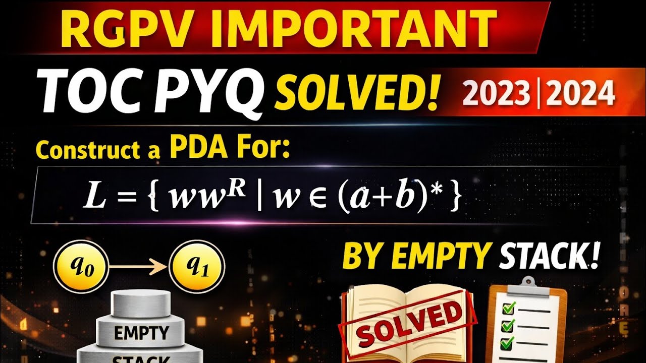 Uit Rgpv Pyq Construct PDA for wwʳ | RGPV TOC Important Question | PYQ Solution ...